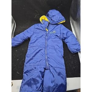 BABY XTREME Sz 18 month Snow suit Navy Blue Yellow Snowsuit Sledding  Winter